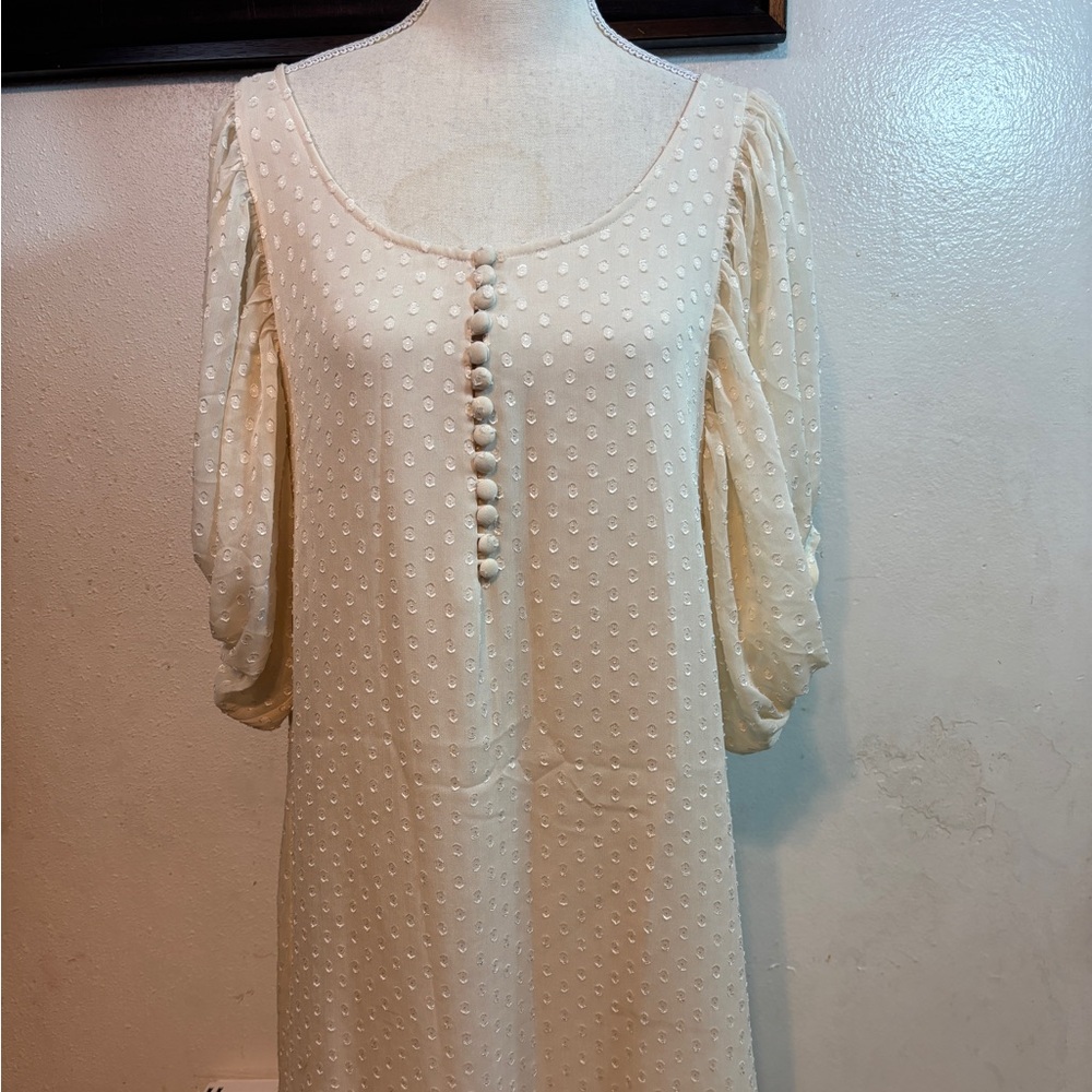 Armani Exchange Ivory Button-Front Dress